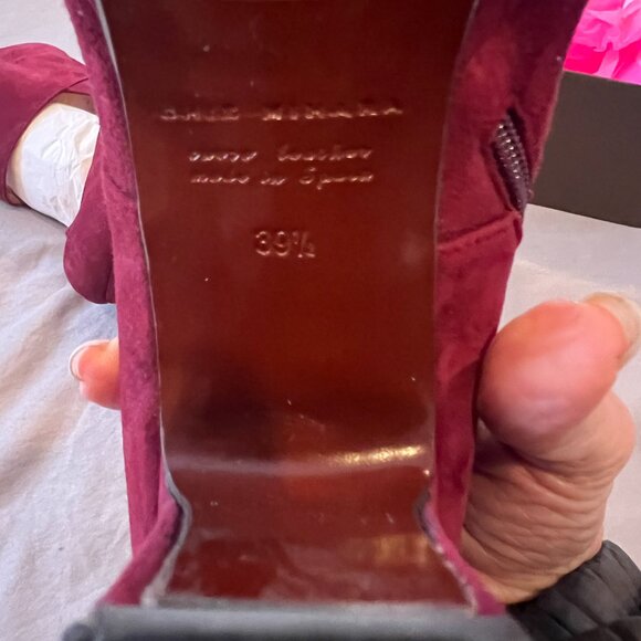 Chie Mihara CANTOS Garnet Red Suede Shoes EU Size 39.5 - Picture 6 of 7